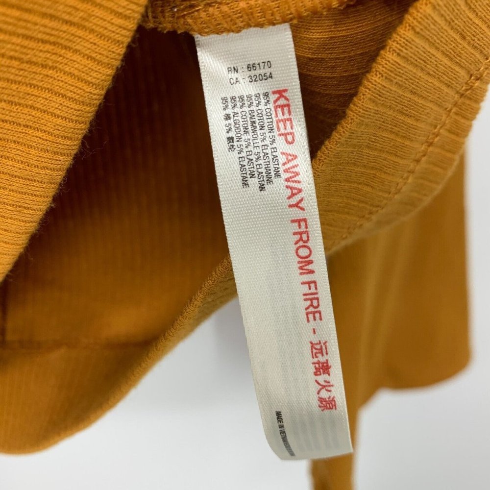 Free People Top Sydney Mustard Yellow Bell Sleeve Turtleneck - Picture 6 of 10